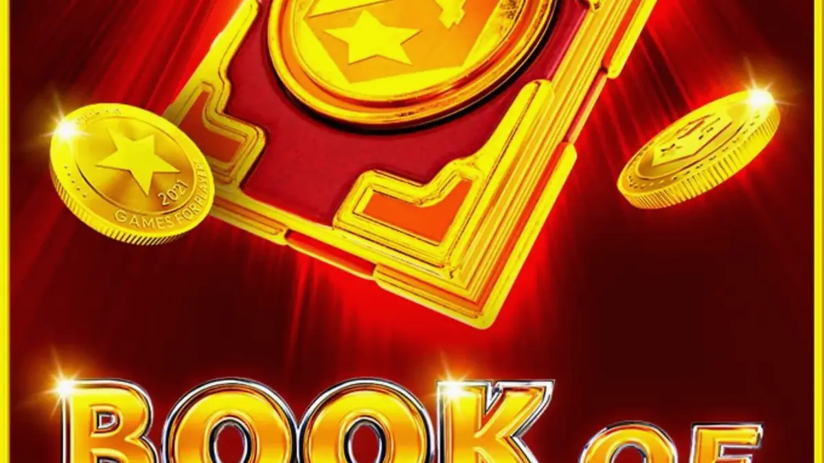 Tampilan layar permainan slot Book of Money dengan simbol buah dan buku emas.